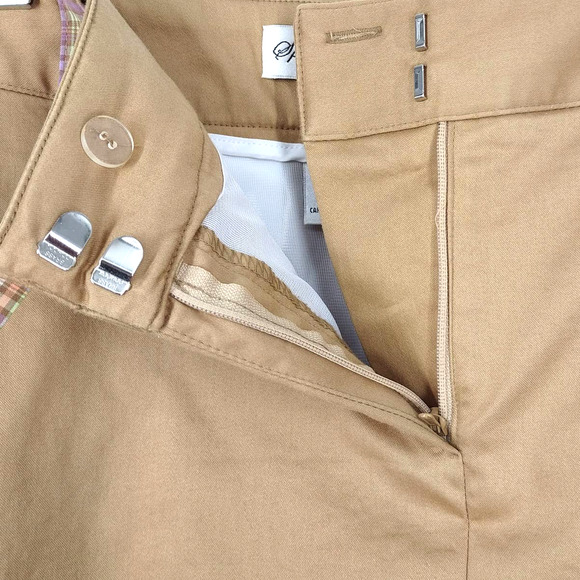 KHAKI PASTEL PLAID GOLF SKORT SIDE PLEAT - Picture 9 of 15